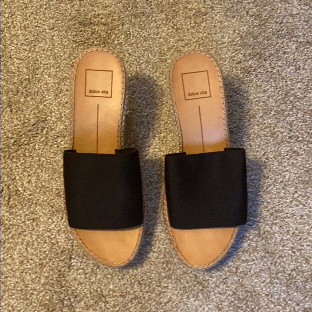 Dolce Vita slip in wedges black canvas